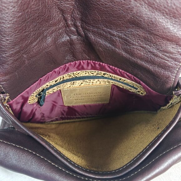 Vintage Elie Handbags Genuine Leather Brown Crossbody Bag USA Made - Picture 6 of 12